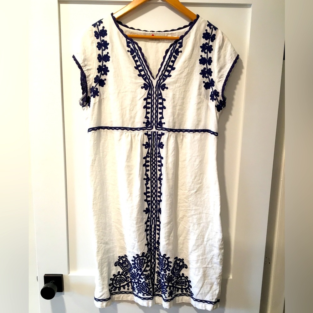 Boden Bea linen embroidered dress
